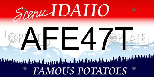 AFE47T Idaho License Plate
