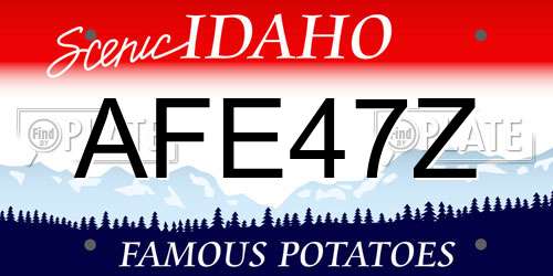 AFE47Z Idaho License Plate