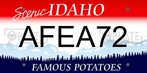 AFEA72 Idaho License Plate