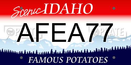 AFEA77 Idaho License Plate