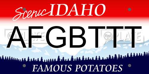 AFGBTTT Idaho License Plate