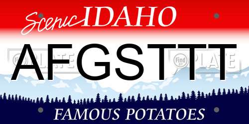 AFGSTTT Idaho License Plate