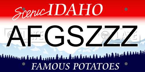AFGSZZZ Idaho License Plate