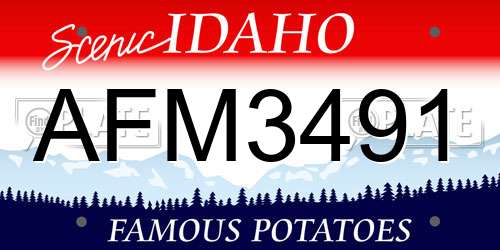 AFM3491 Idaho License Plate
