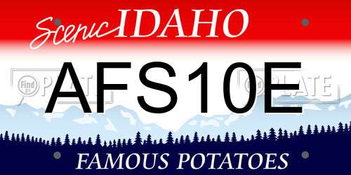 AFS10E Idaho License Plate
