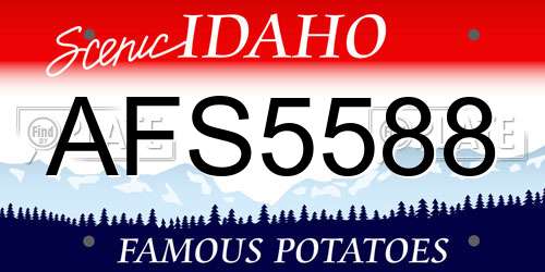 AFS5588 Idaho License Plate