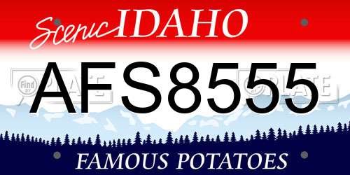 AFS8555 Idaho License Plate