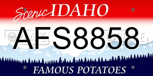 AFS8858 Idaho License Plate