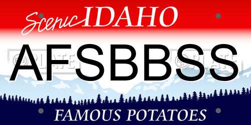 AFSBBSS Idaho License Plate