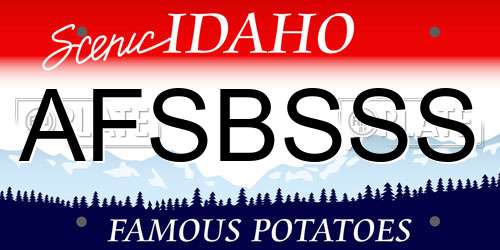 AFSBSSS Idaho License Plate
