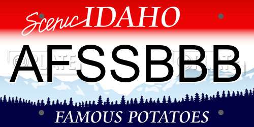 AFSSBBB Idaho License Plate