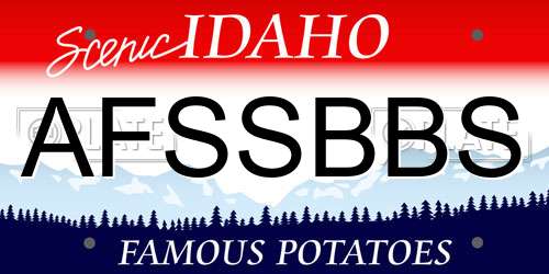 AFSSBBS Idaho License Plate