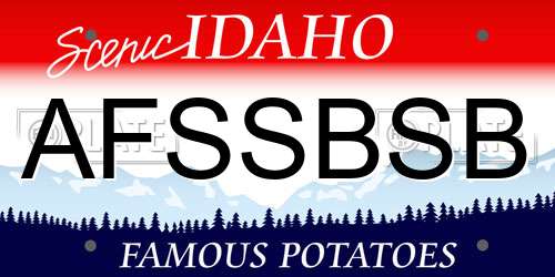 AFSSBSB Idaho License Plate