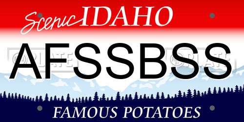 AFSSBSS Idaho License Plate