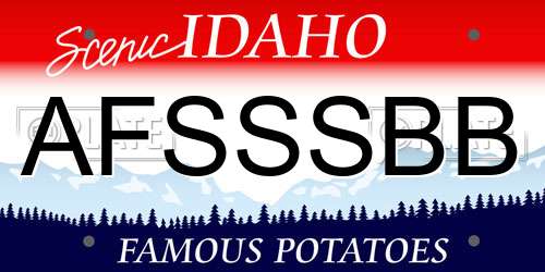 AFSSSBB Idaho License Plate