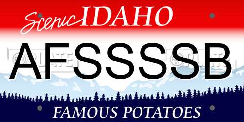 AFSSSSB Idaho License Plate