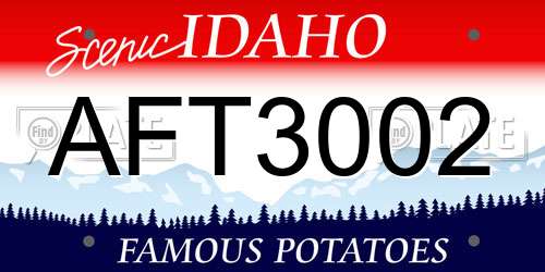 AFT3002 Idaho License Plate
