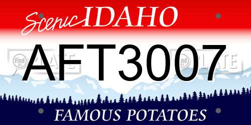 AFT3007 Idaho License Plate