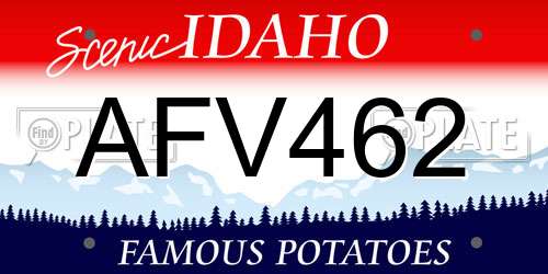 AFV462 Idaho License Plate
