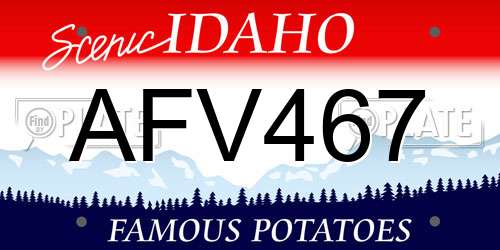 AFV467 Idaho License Plate