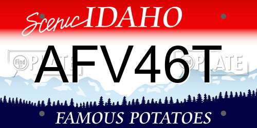 AFV46T Idaho License Plate