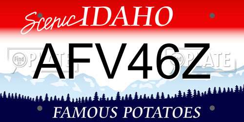 AFV46Z Idaho License Plate