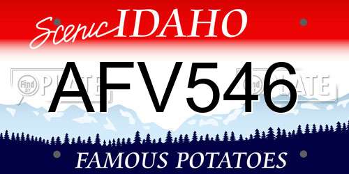 AFV546 Idaho License Plate