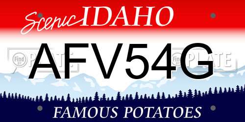 AFV54G Idaho License Plate