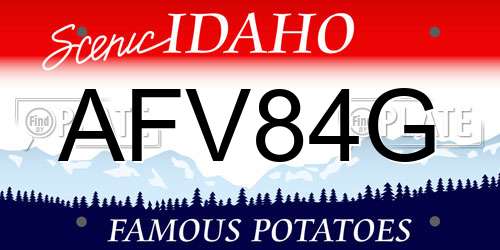 AFV84G Idaho License Plate