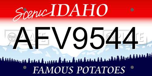 AFV9544 Idaho License Plate