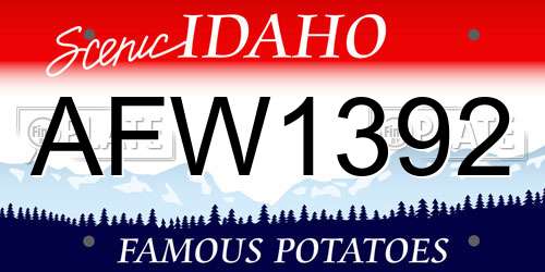 AFW1392 Idaho License Plate