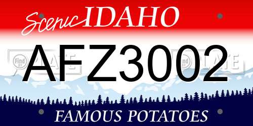 AFZ3002 Idaho License Plate