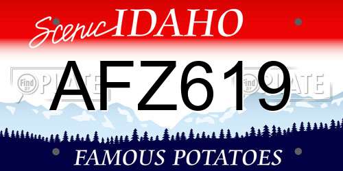 AFZ619 Idaho License Plate