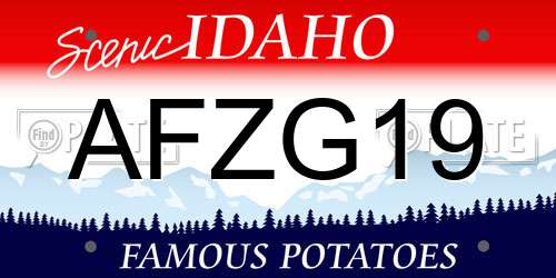AFZG19 Idaho License Plate