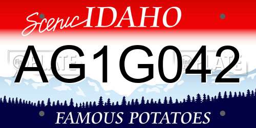 AG1G042 Idaho License Plate