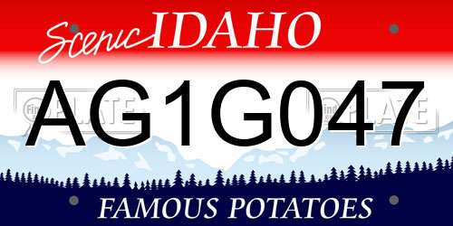 AG1G047 Idaho License Plate