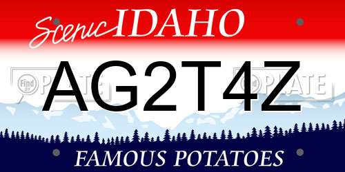 AG2T4Z Idaho License Plate