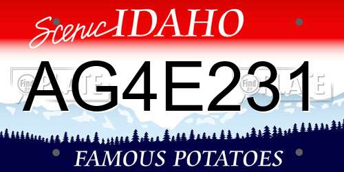 AG4E231 Idaho License Plate