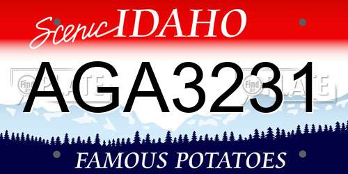 AGA3231 Idaho License Plate