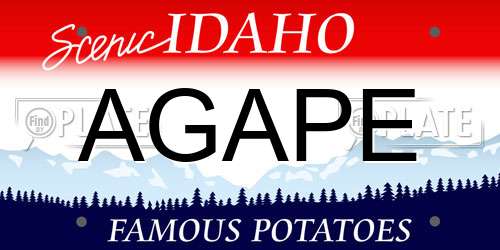 AGAPE Idaho License Plate