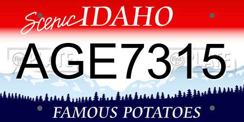 AGE7315 Idaho License Plate