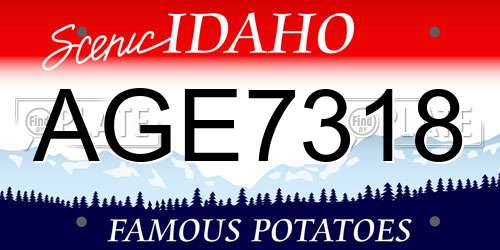 AGE7318 Idaho License Plate