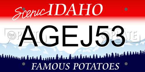 AGEJ53 Idaho License Plate