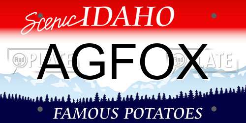 AGFOX Idaho License Plate