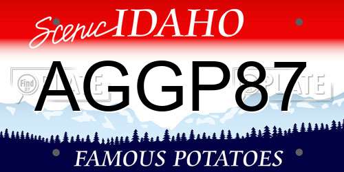 AGGP87 Idaho License Plate