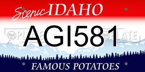AGI581 Idaho License Plate