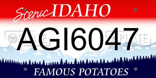 AGI6047 Idaho License Plate