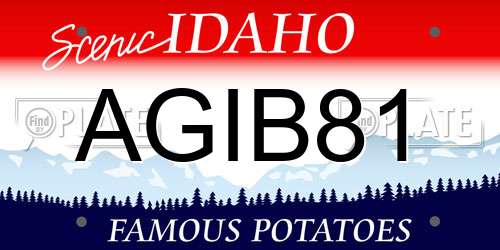 AGIB81 Idaho License Plate