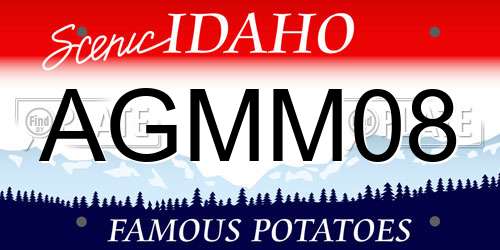 AGMM08 Idaho License Plate