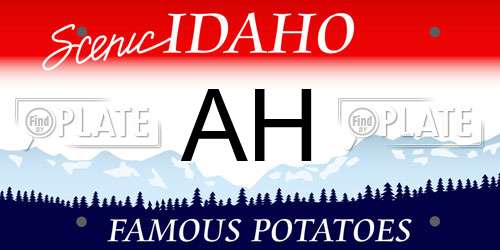 AH Idaho License Plate